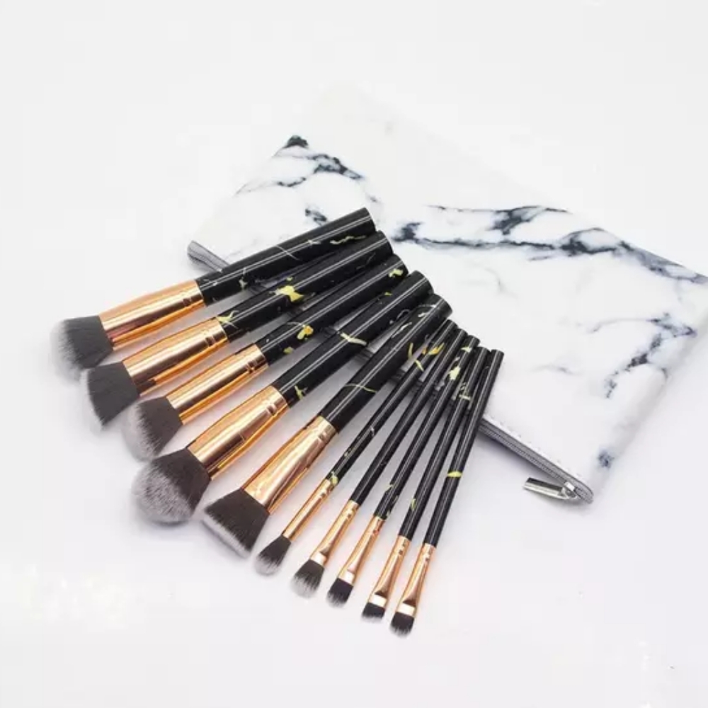 10 pc Makeup Brush Set with Carrying bag